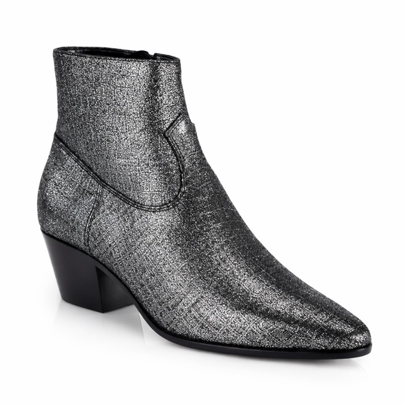 Saint Laurent Shoes - Saint Laurent Wyatt Croc Embossed Ankle Boot